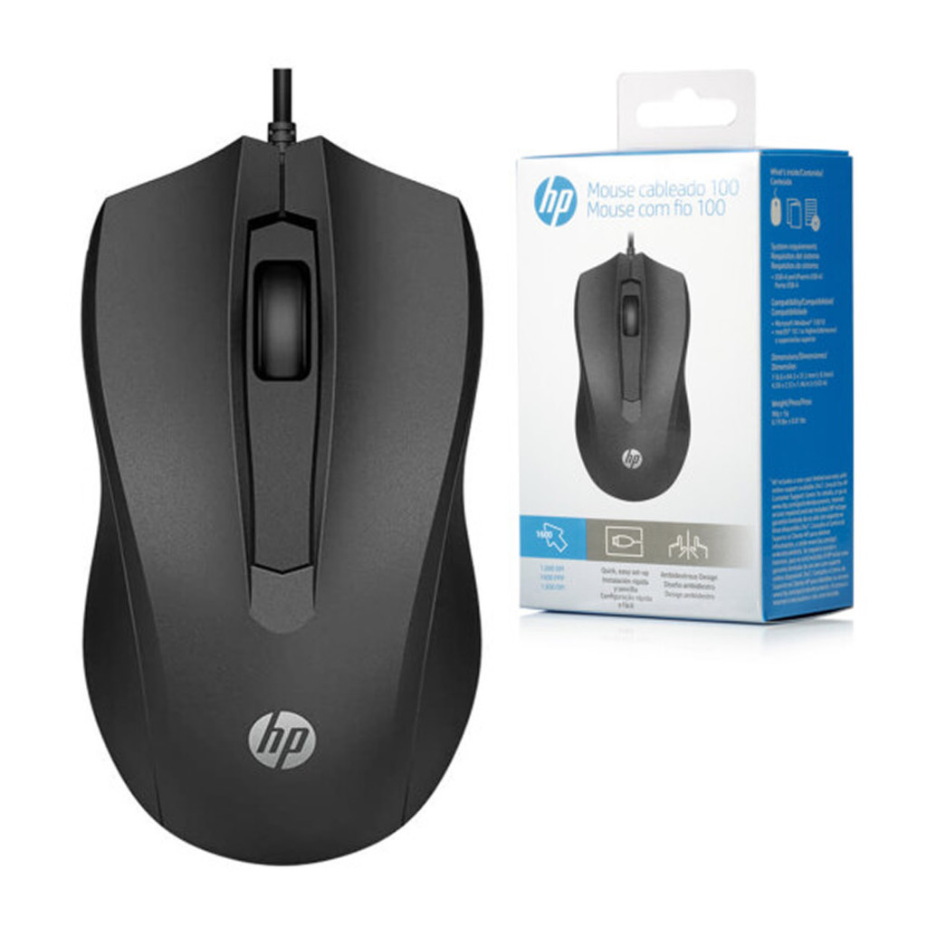 Mouse HP com Fio Usb 1600 DPI Preto - HP 100 Original e Lacrado pronta entrega em Oferta na Shopee
