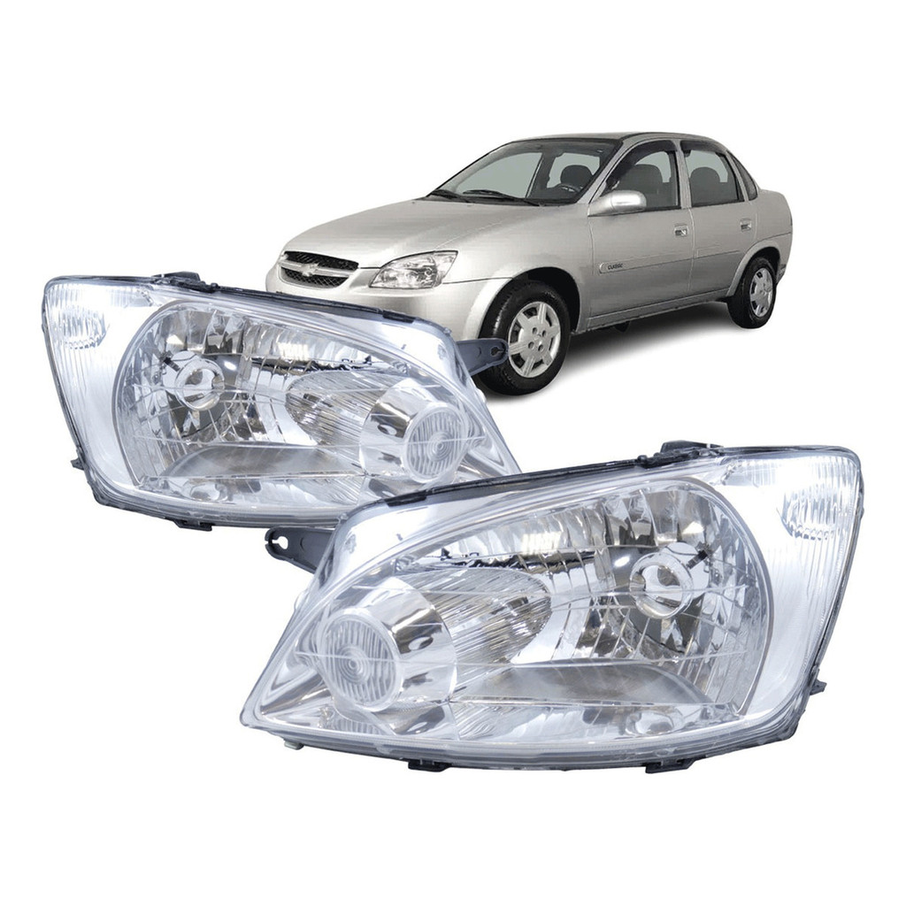 FAROL DIANTEIRO CORSA CLASSIC 2011 A 2016 CROMADO BBS ESQUERDO OU DIREITO