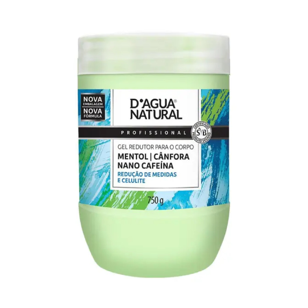Gel Redutor Dagua Natural Mentou Cânfora Nano Cafeina Profissional 750g