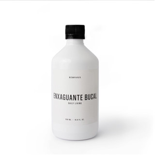 Frasco Enxaguante Bucal 500 ml branco com tampa rosca preta em Oferta na Shopee