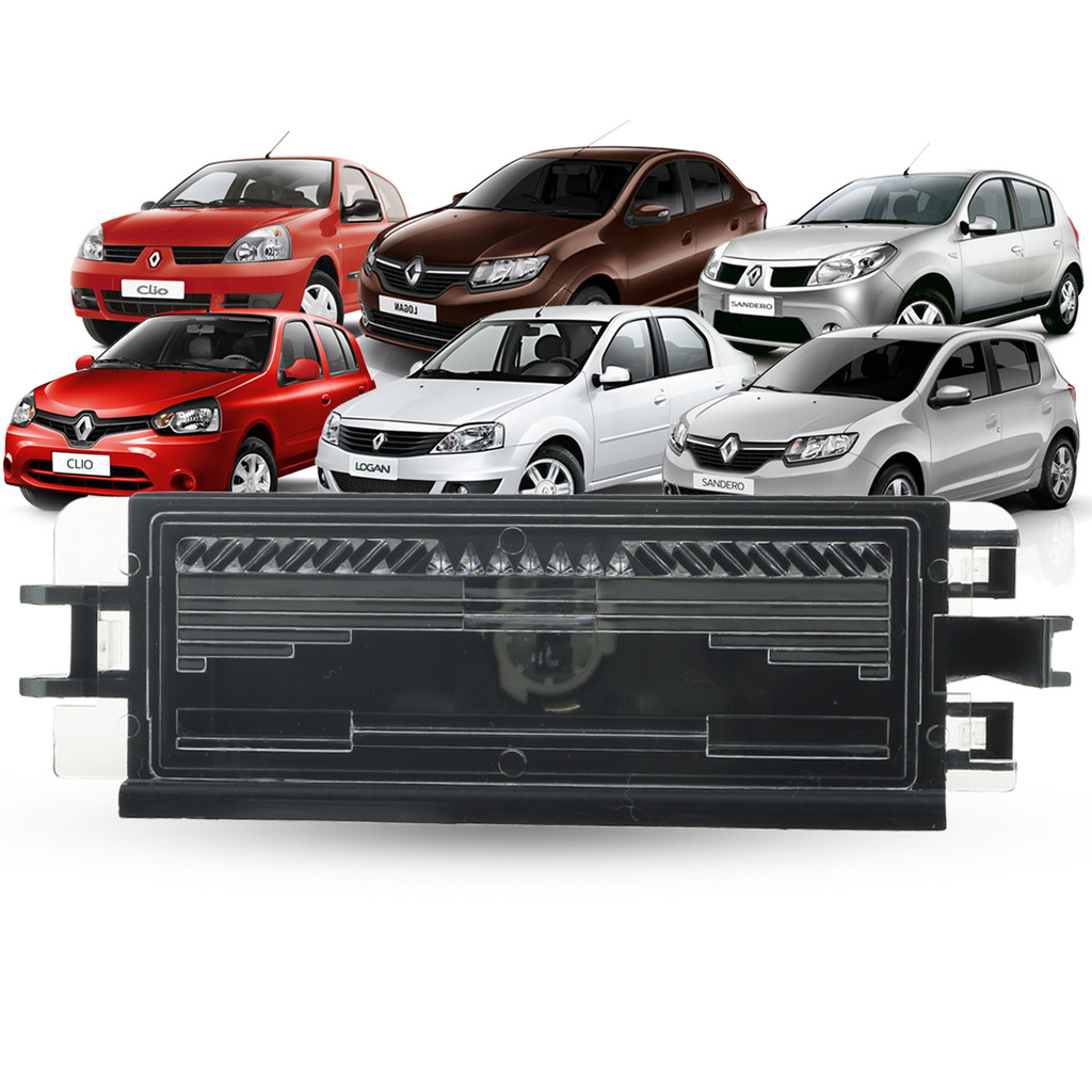 Lanterna Luz De Placa + Soquete Renault Clio 200 a 2016 Logan Sandero 2011 2012 2013 2014 2015 2016 2017