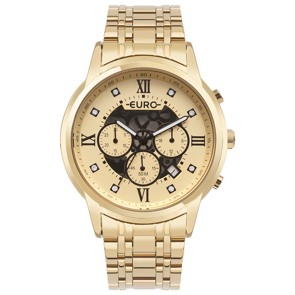 Relógio Euro Feminino Big Case Dourado - EUJS26AA/4D em Oferta na Shopee