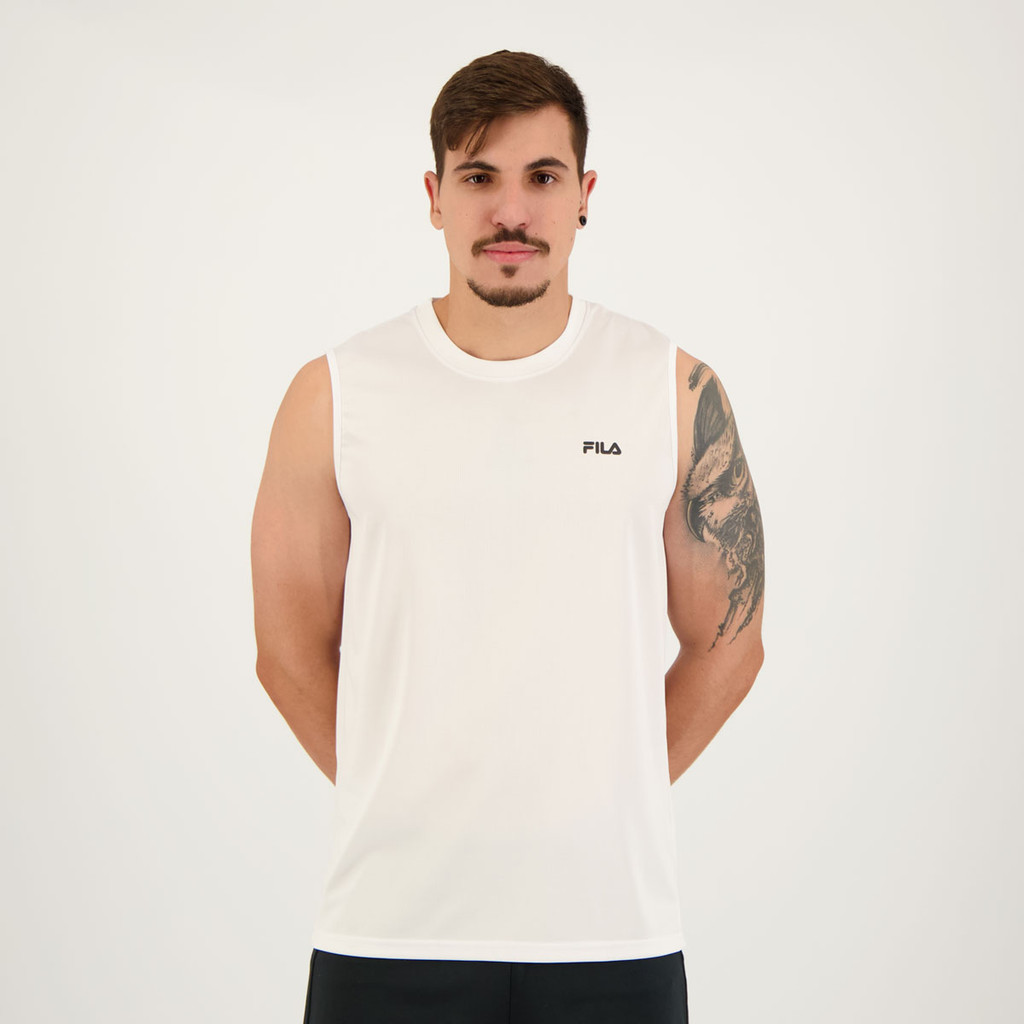 Regata Fila Myler Branco e Preto em Oferta na Shopee
