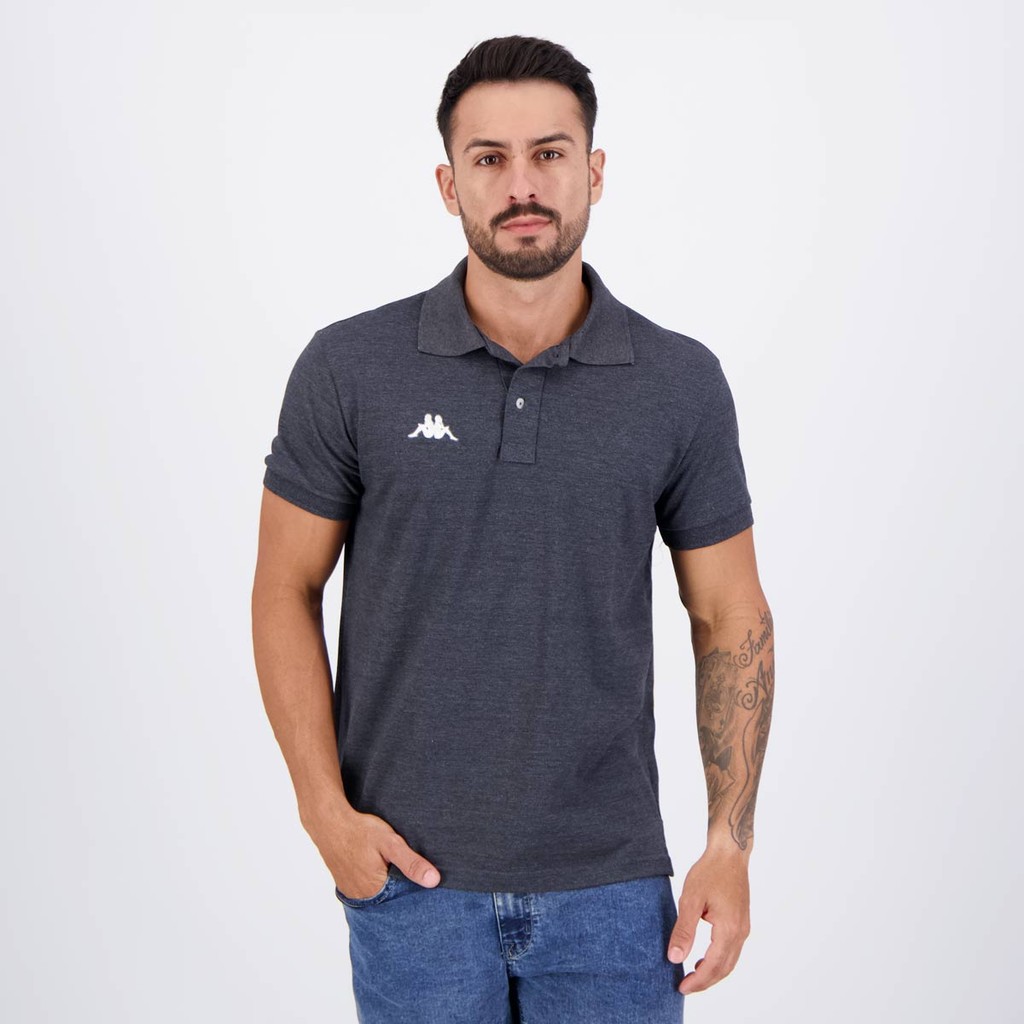 Polo Kappa Essential Sport Cinza Escuro em Oferta na Shopee