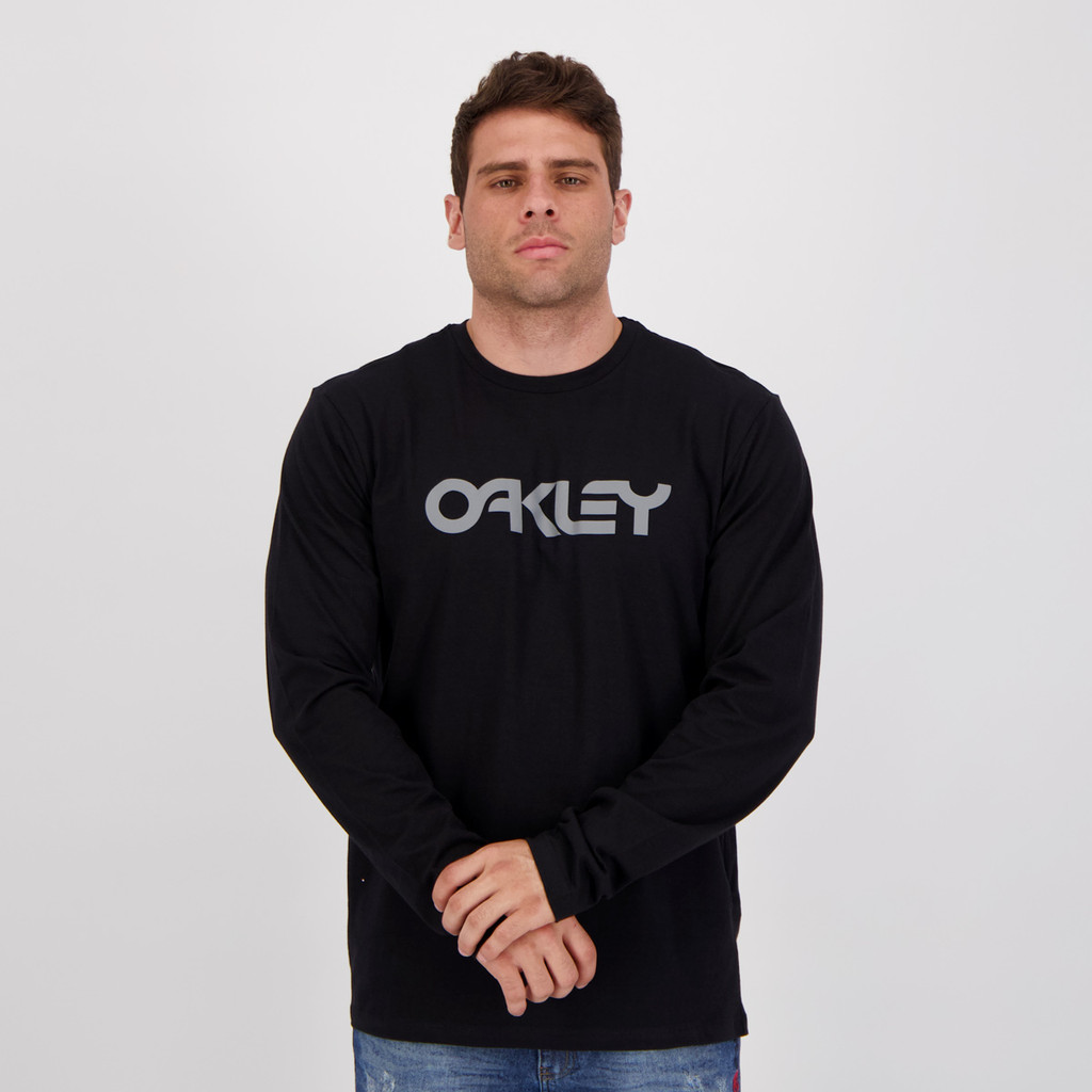 Camiseta Oakley Mark T Manga Longa Preta em Oferta na Shopee