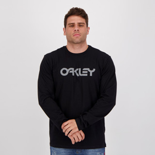 Camiseta Oakley Mark T Manga Longa Preta em Oferta na Shopee