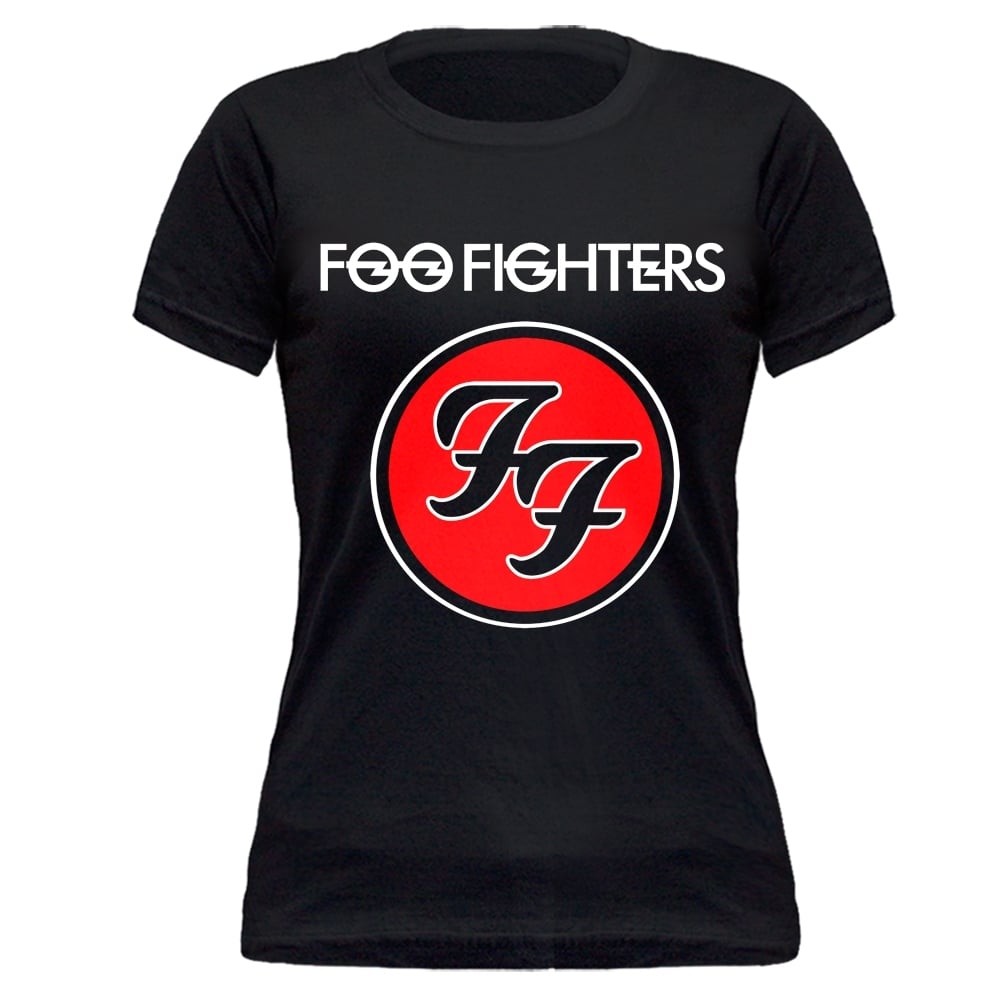 Baby Look Foo Fighters Logo Tradicional Feminina Stamp Rockwear BB500 Oficial Dave Grohl