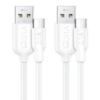 KIT 2X Cabo Usb 1Hora, Usb 2.0 A/C 2.1A , 1 Metro Branco em Oferta na Shopee