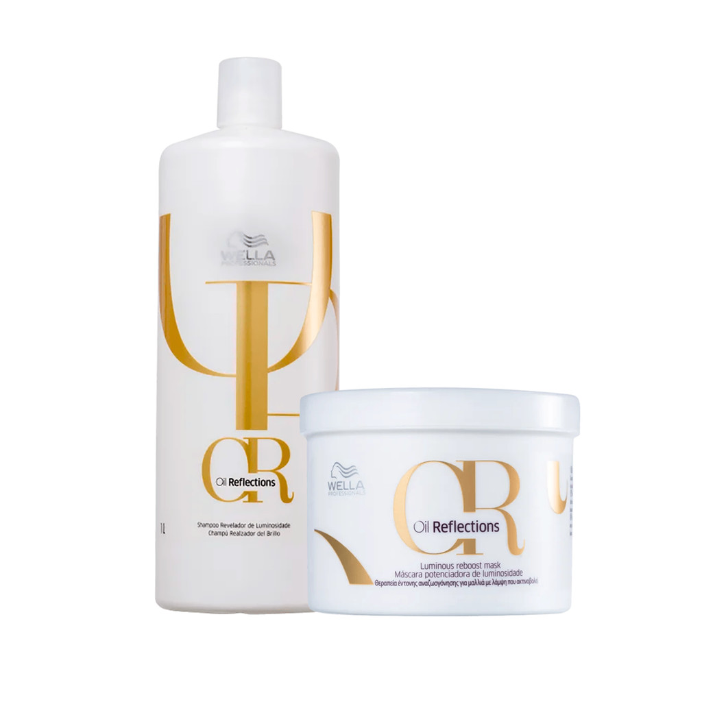 Kit Shampoo 1L e Máscara 500ml Oil Reflections- Wella em Oferta na Shopee