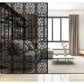 Kit Divisórias Placas Vazadas Quarto Sala Ambiente Decoração em MDF 3mm Preto 20cm x 20cm