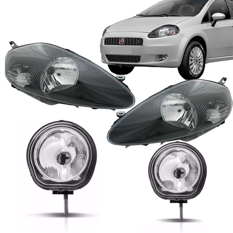 Par Farol Fiat Punto Máscara Negra 2008 Até 2012