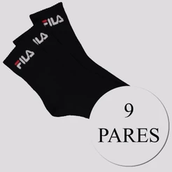 Kit Meia Fila 9 Pares Cano Médio Preto