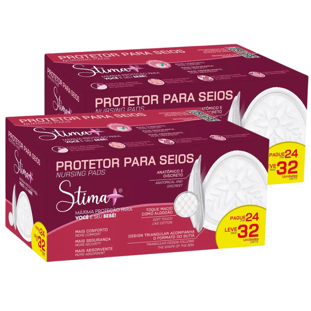 KIT 64 UNIDADES DE PROTETOR ABSORVENTE PARA SEIOS STIMA +