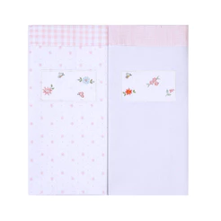 Kit Cueiro Manta Bordados Papi Florzinha - 2 Peças