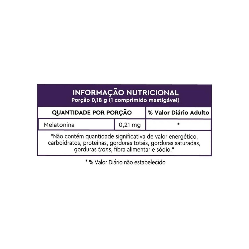 Detalhes do Lavitan Melatonina 0,21mg 30 Cpr Mastigavel Sabor Morango