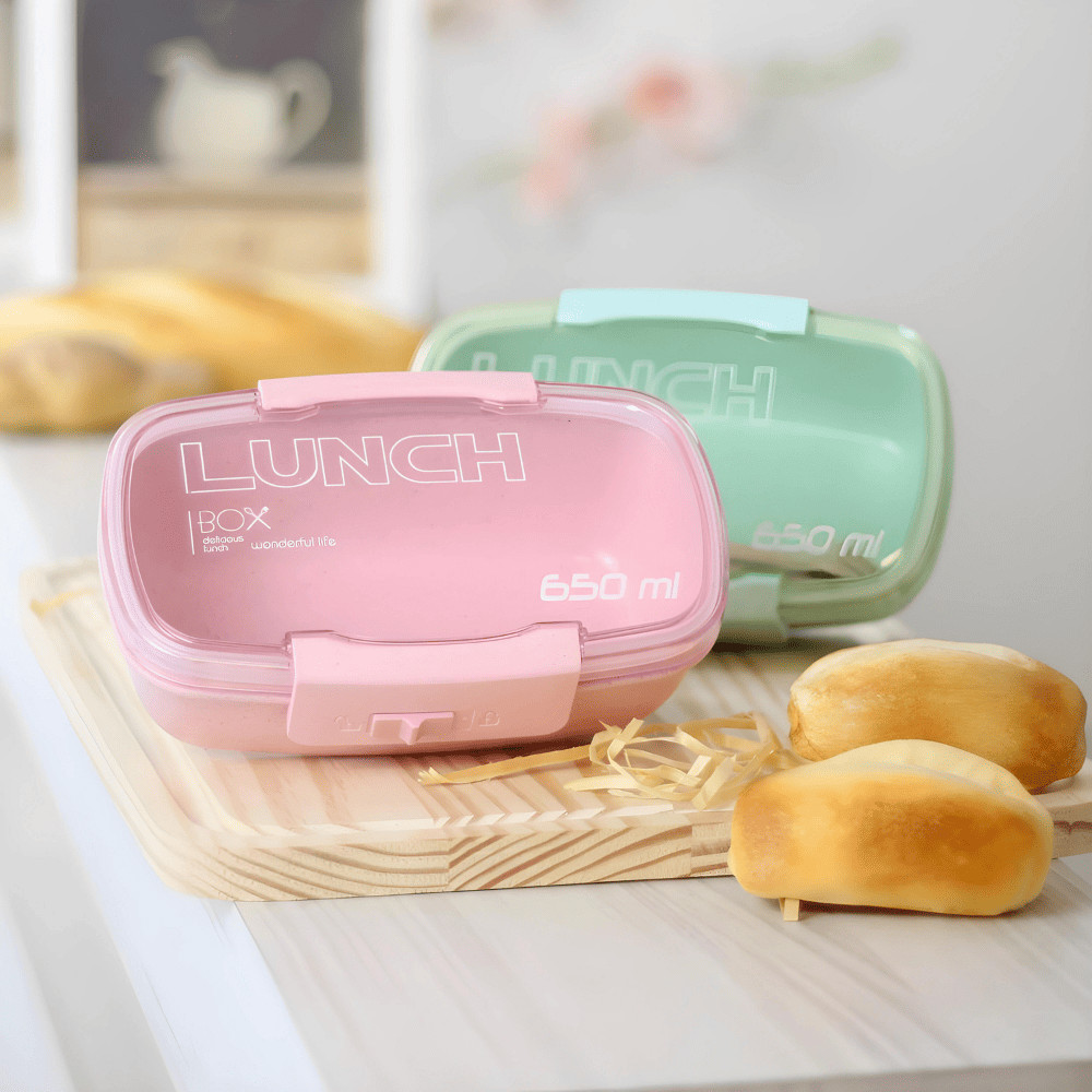 Potes Marmitas Freezer e Microondas Cozinha Com Travas 650ML Lancheira Ecológica Reutilizável Casa
