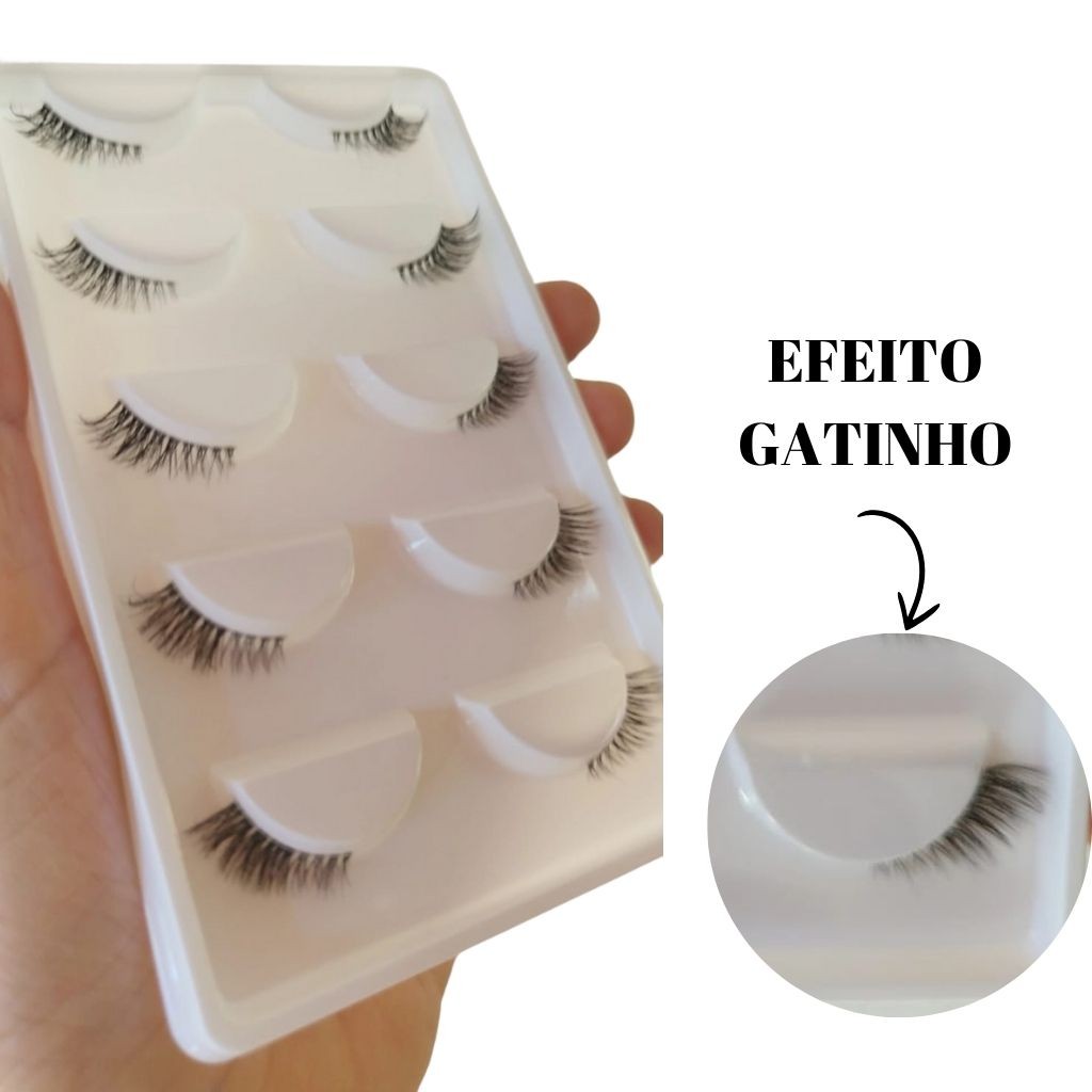 5 Pares Cílios Postiços 3D 04 (3D04 CAT) Efeito Cantinho Glamuroso em Oferta na Shopee