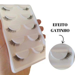 5 Pares Cílios Postiços 3D 04 (3D04 CAT) Efeito Cantinho Glamuroso em Oferta na Shopee
