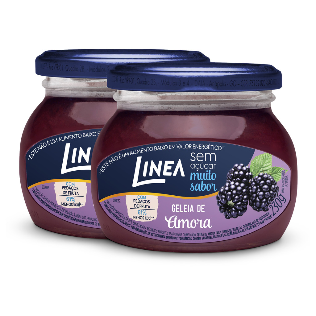 Kit 2 Geleias Linea Sabor Amora de 230g