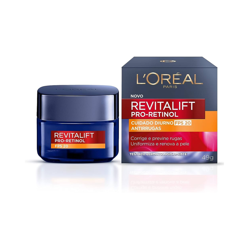 Creme L'Oréal Paris Revitalift Pro Retinol Cuidado Diurno Fps20 Antirrugas 49g Validade 06/ — R$ 108,91 em Shopee