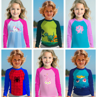 Camisa Infantil De Proteção Solar UV 50 Manga longa Praia Para Meninos e Meninas em Oferta na Shopee