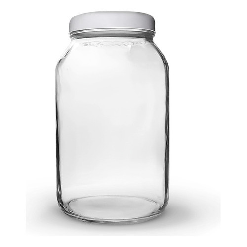 03 Potes (Vidro) 3 Litros comTampa Plástica Conserva 3.500ml