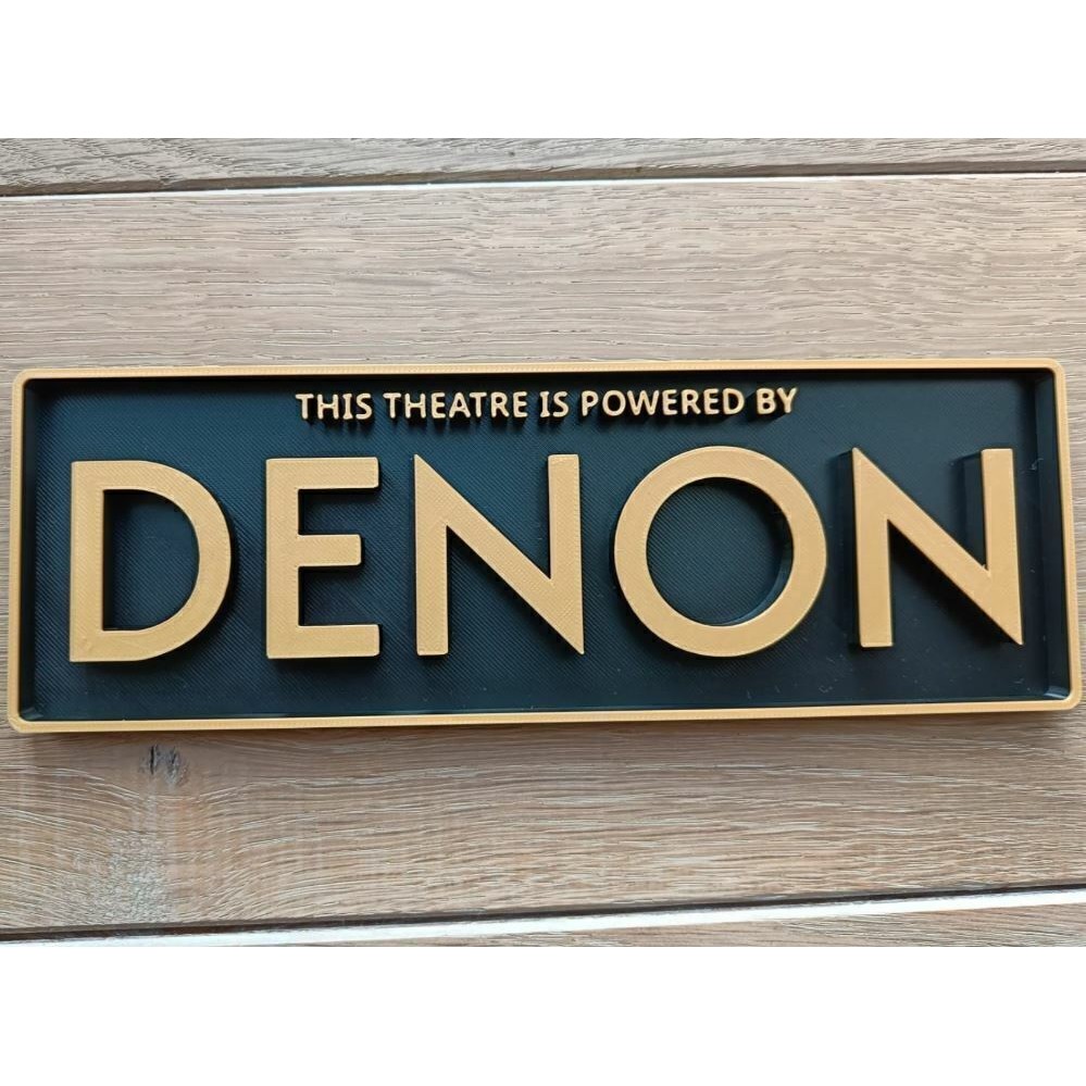 Logo Denon Em 3D Placa Decoração Geek Sala De Cinema Home Theater