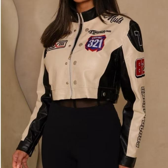 Jaqueta de couro feminina modelo feminino moda 2025 tendência envio imediato! disponível todas as cores!