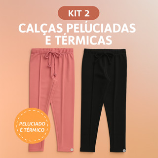 Kit C/2 Calça Legging Apeluciada Infantil e Juvenil Menina do 4 ao 14 Anos em Oferta na Shopee