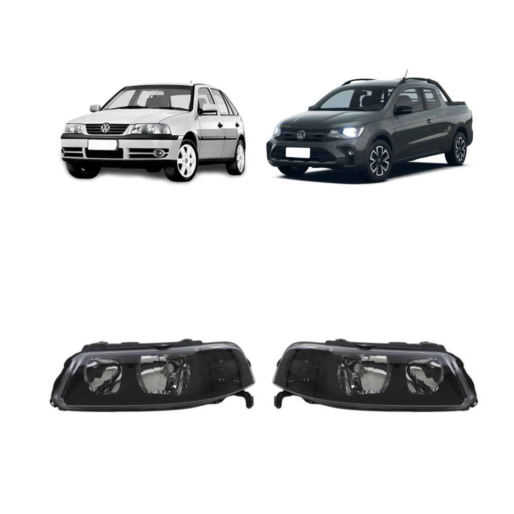 Par Farol Arteb Gol Saveiro Parati G3 H7 H1 Mascara Negra Foco Duplo em Oferta na Shopee