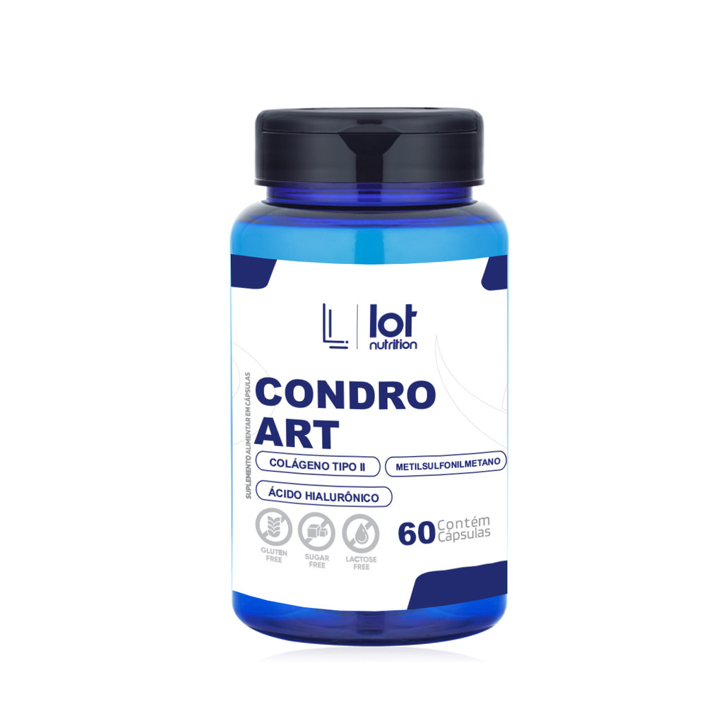 MSM Colágeno Tipo 2 Ácido Hialurônico 60 cápsulas Articulação Pele Premium Lot Nutrition