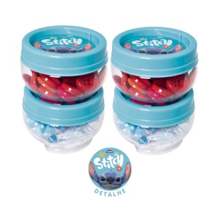 Kit 4 Organizadores Stitch Empilháveis Gire e Trave Disney Plasútil em Oferta na Shopee
