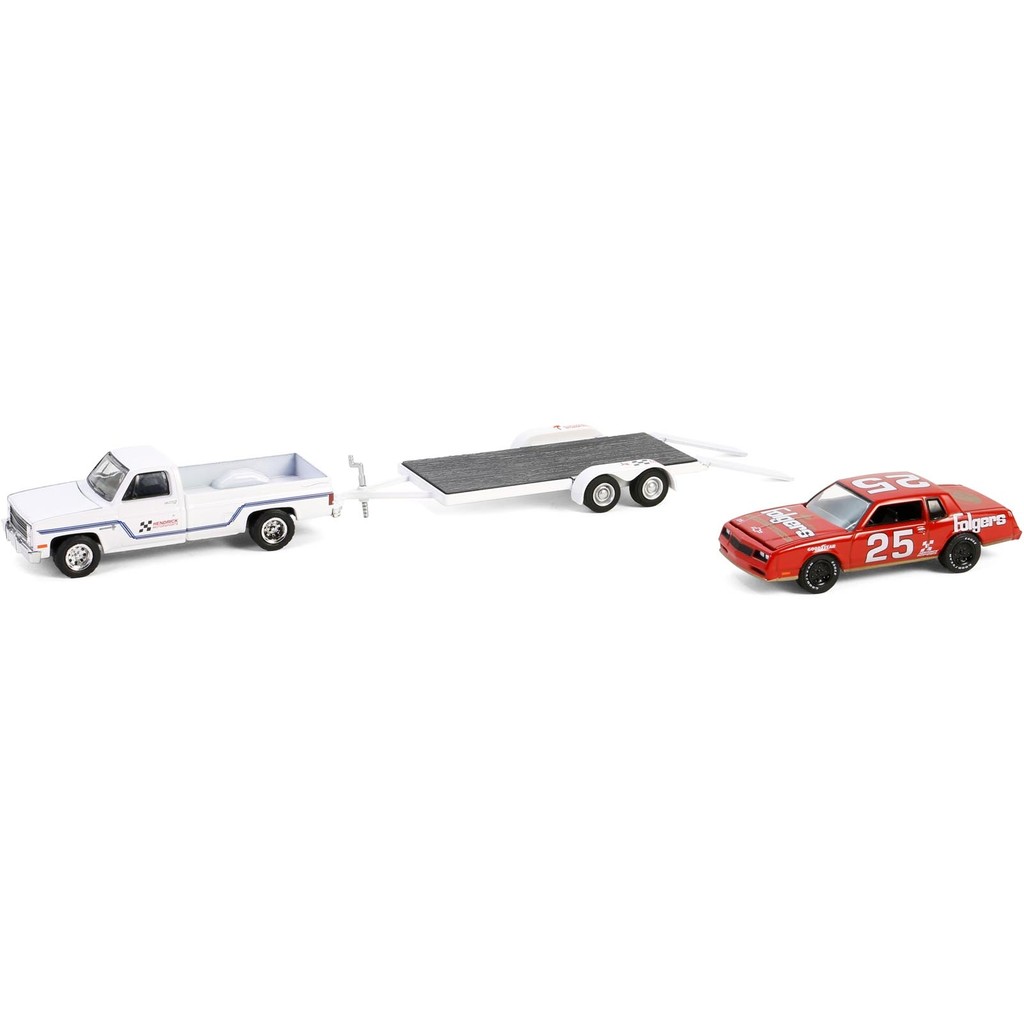 Miniatura - 1:64 - 1986 Chevrolet C30 And 1986 Chevrolet Monte Carlo - Racing Hitch & Tow 5 - Greenlight 31170
