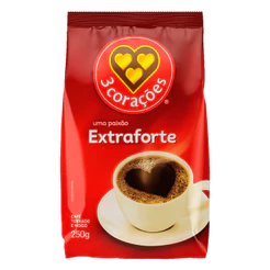 CAFÉ TORRADO E MOÍDO 3 CORAÇÕES EXTRA FORTE 250G