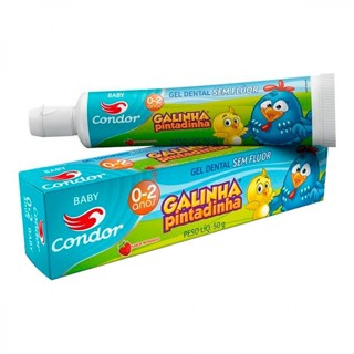 GEL DENTAL CONDOR BABY GALINHA PINTADINHA 50G em Oferta na Shopee