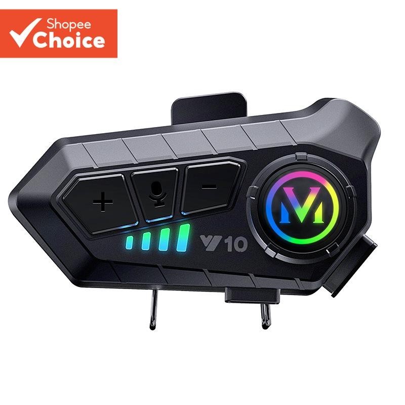 YP10 Fone De Ouvido Capacete Da Motocicleta Sem Fio Bluetooth 5.3 Kit Chamada Handsfree À Prova Dwaterproof Água Leitor