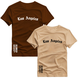 Kit 2 Camiseta Masculina Los Angeles Casual Estampada em DTF Malha Algodão 30.1 em Oferta na Shopee