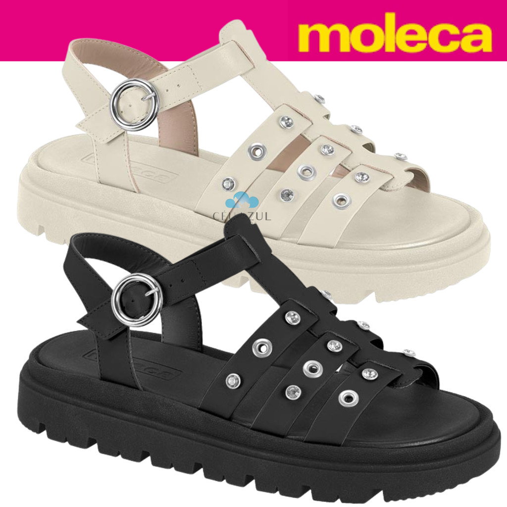 Sandália Moleca Dulce María Feminina Tachas Estilo Rock Casual Conforto em Oferta na Shopee