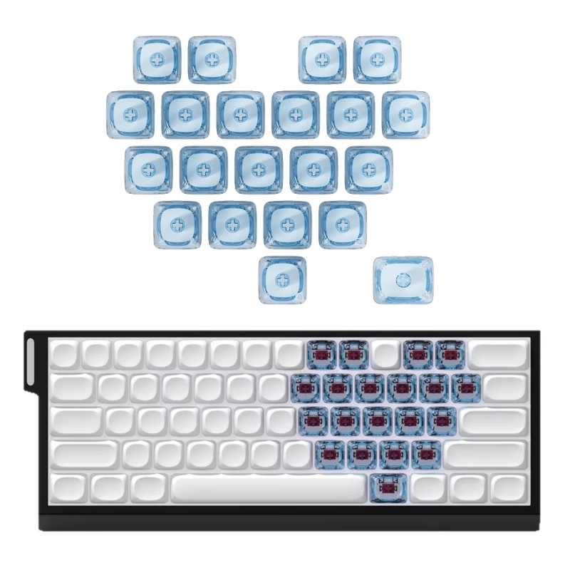 Li * 21Key 1U 1 25U MOA Profile PC Tampas Chave Branco Coração Caps Gravura Keycap