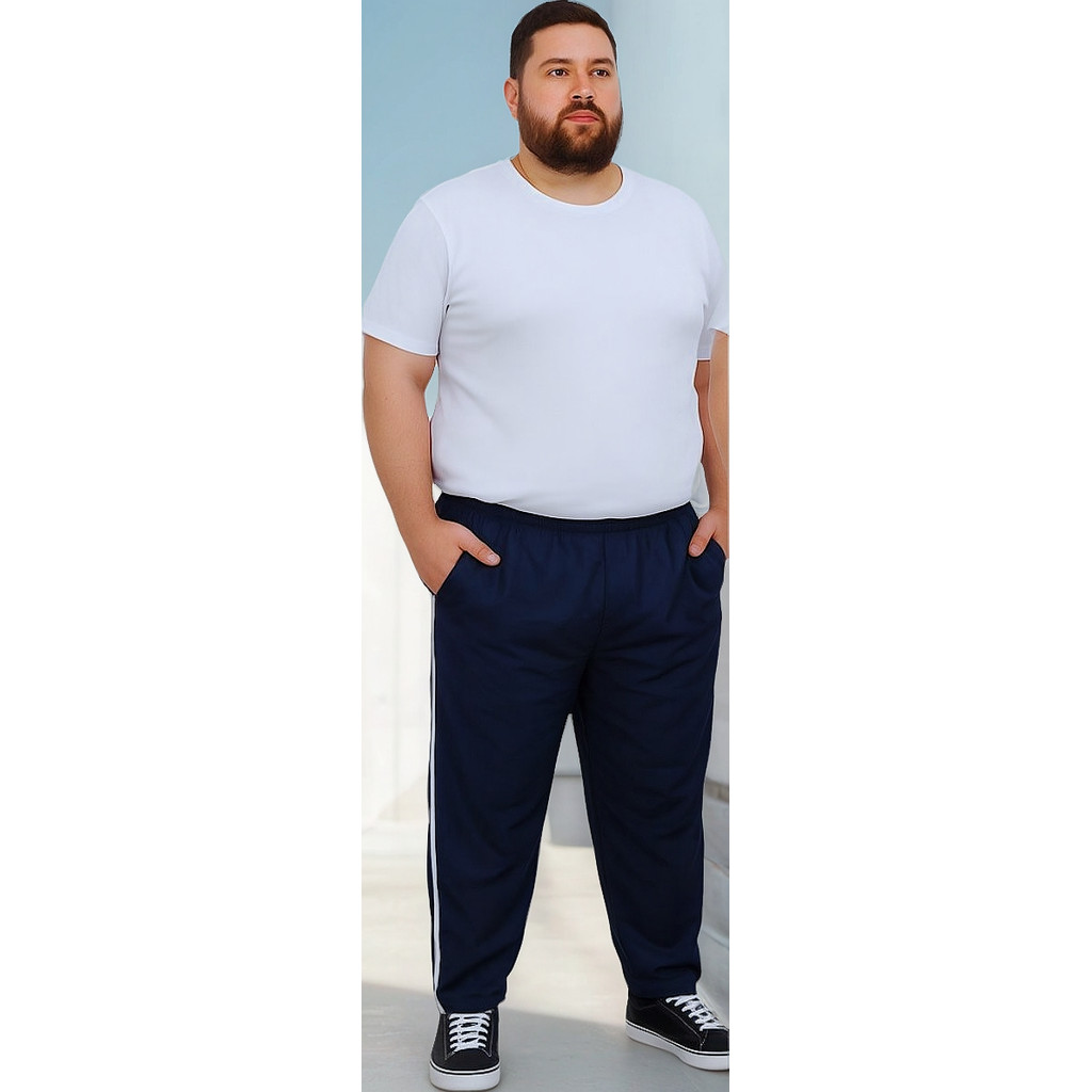 Calça Esportiva Masculina Tactel Plus Size Cintura Elástica