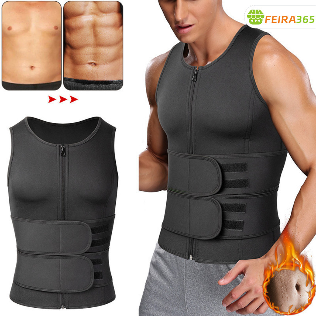 Cinta Abdominal Masculino Power : Modelador Ajustável , Redutor con Effecto Sauna para Quemar Gordora E Planar Barriga