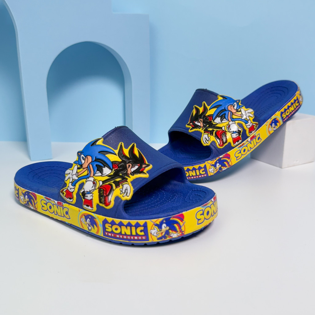 Chinelo Slide Sonic Menino Masculino Infantil Criança Confortável Leve em Oferta na Shopee