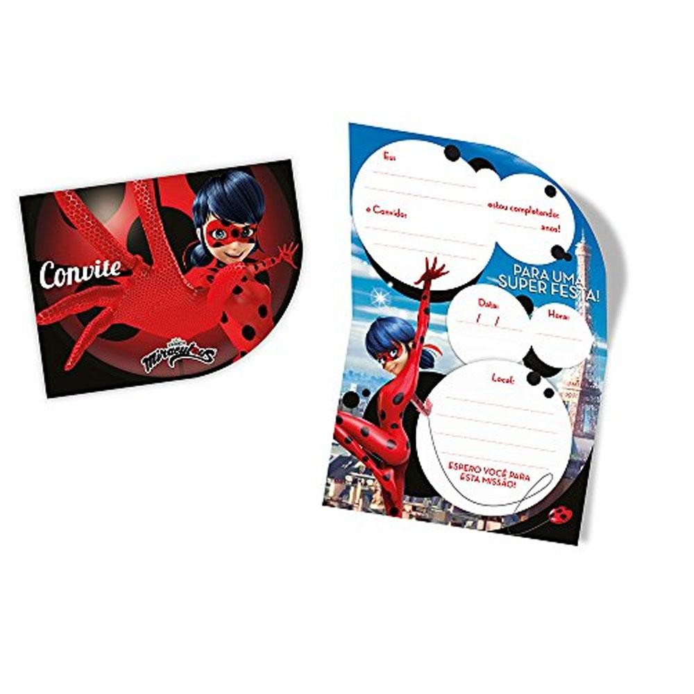 Convite para Festa Miraculous Ladybug 8und Regina