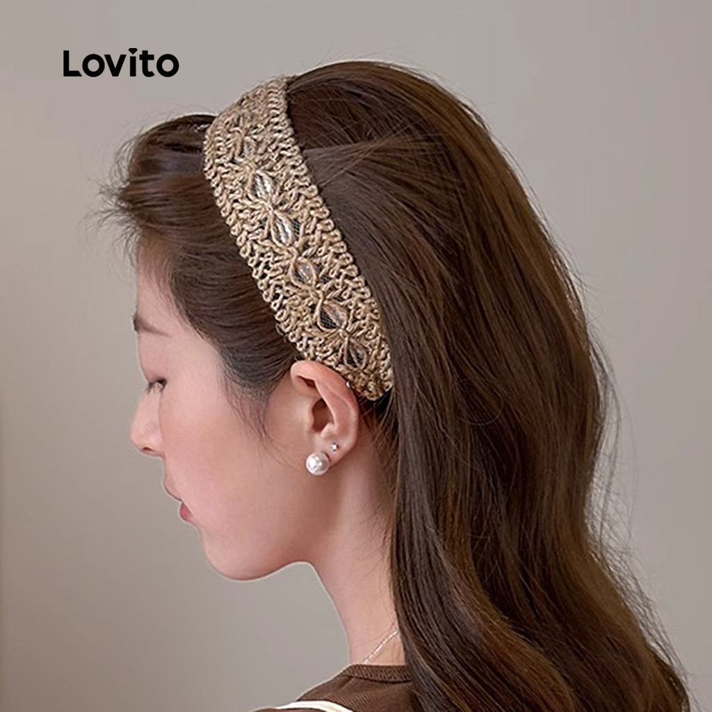 Detalhes do Lovito Faixa de Cabelo Casual e Aconchegante para Usar LFA90X103