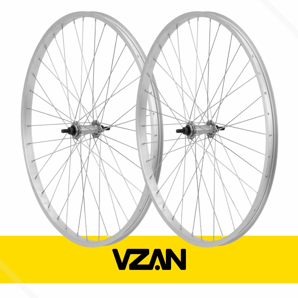 Par de Rodas Aro 26x1.1/2 Raio Grosso/Cubo Aço Esfera Natural Vzan Cromado Bike Poty B. Forte Monark em Oferta na Shopee