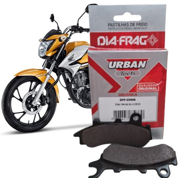 Pastilha De Freio Dianteira HONDA CG 160 TITAN FAN 160 CBS 2018 2019 2020 2021 2022 2023 – Diafrag DFP-20906 em Oferta na Shopee