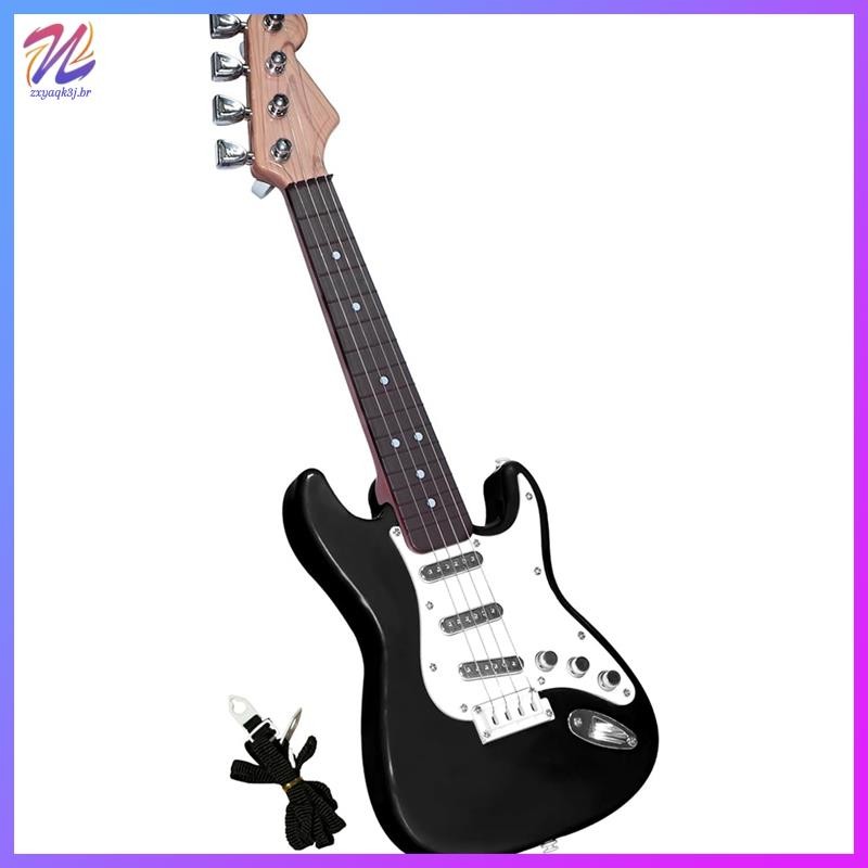 Brinquedo De Guitarra De 17 Polegadas Para Crianças , Instrumentos Musicais Elétrica De 4 Cordas Instrumento Eletrônico em Oferta na Shopee