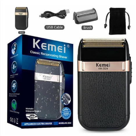 Maquina de barbear Barbeador elétrico sem fio recarregável Kemei Classic Shaver Km 2024 - Bivolt em Oferta na Shopee