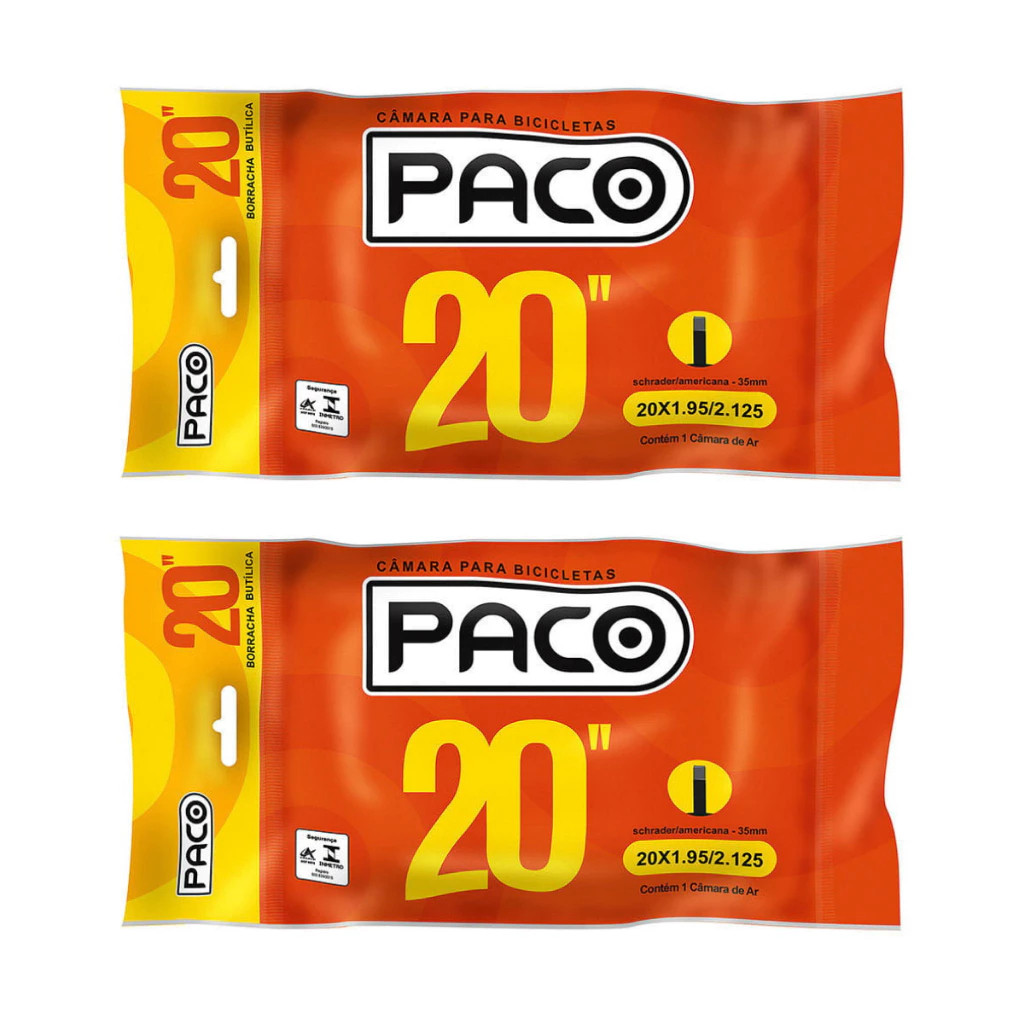 Par Camara Ar Aro 20 X 1.95 / 2.125 Bike Pneu Balão Bico Grosso Paco MTB em Oferta na Shopee