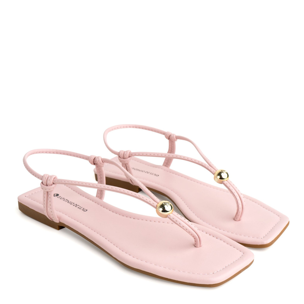 Rasteira Sandália Charm Pink com Enfeite Ouro 1380.226_7 - Women Shoes